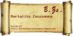 Bartalits Zsuzsanna névjegykártya